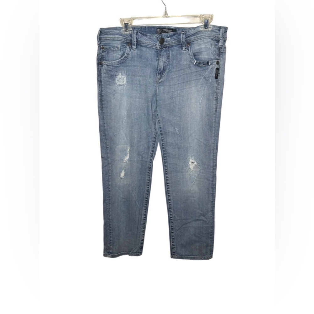 Silver Jeans Stylish Blue Distressed Women Jeans Size 30/28
